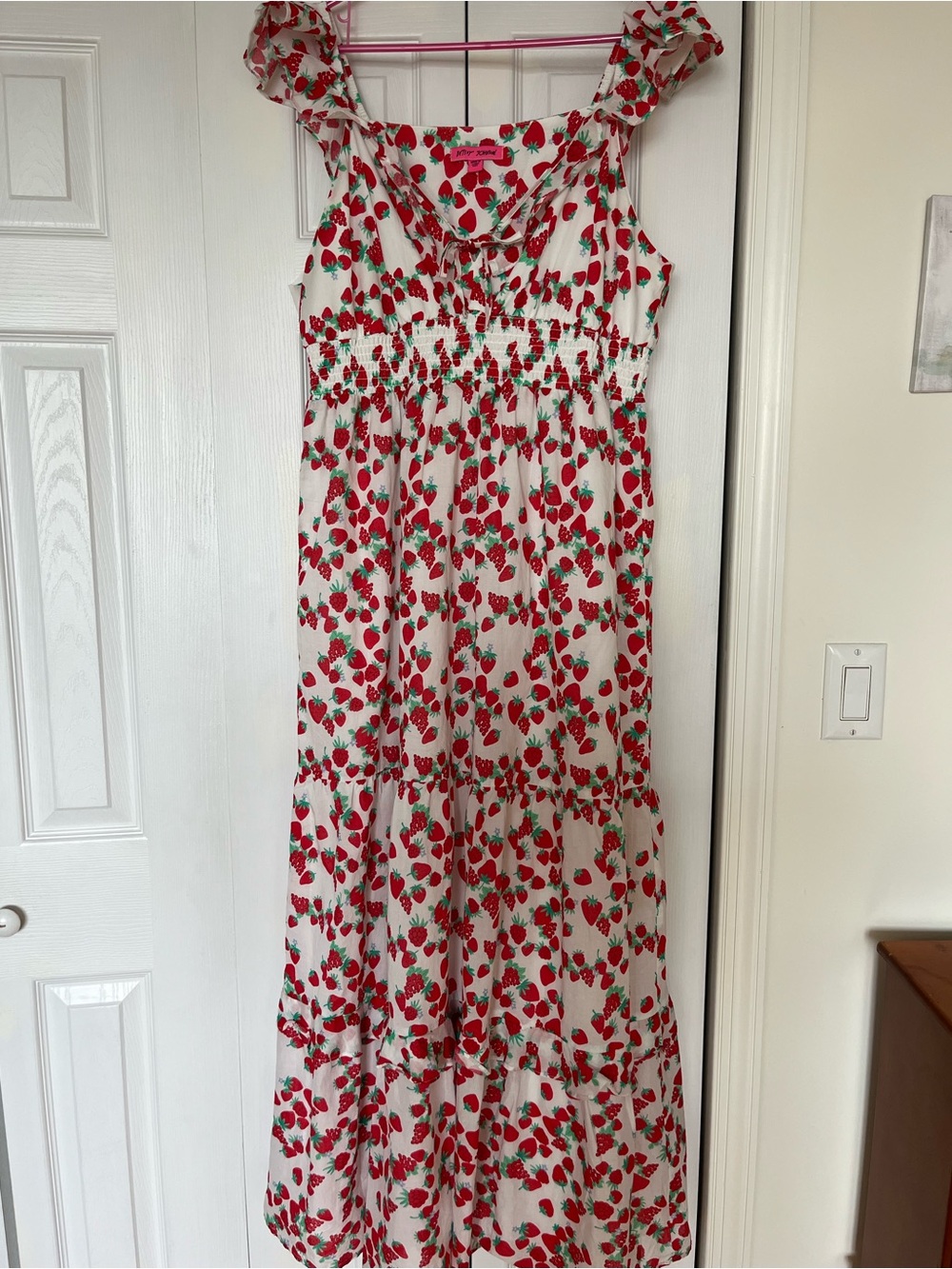 Betsey Johnson Strawberry Print Maxi Dress